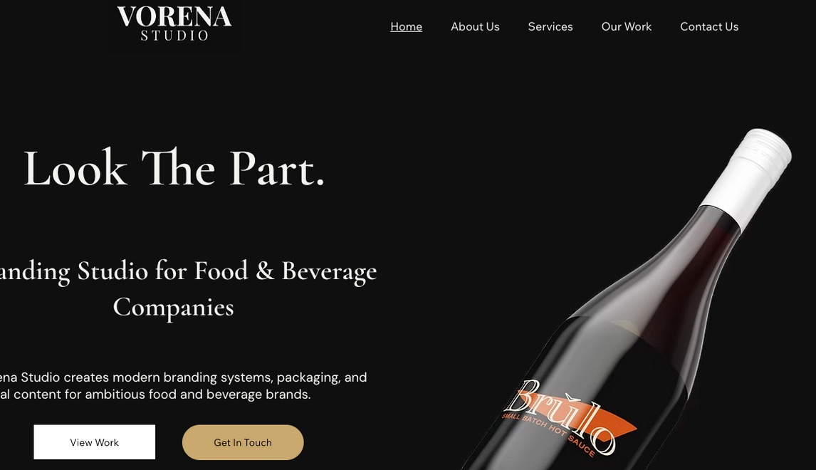 Homepage of the custom Wix website BAP Marketing designed and built for Vorena Studio